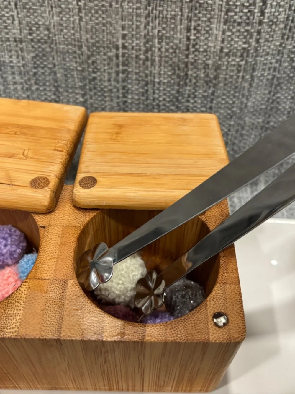 salt box tonging 1:1 w/flower shape metal tongs materials by idlewild montessori